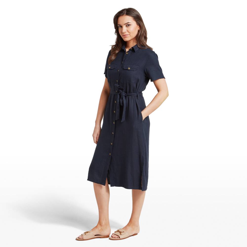 Schoffel Daisy Linen Dress (Navy)