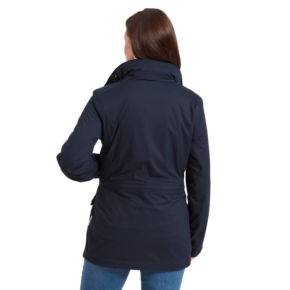 Women's Navy Coat with Adjustable Waist