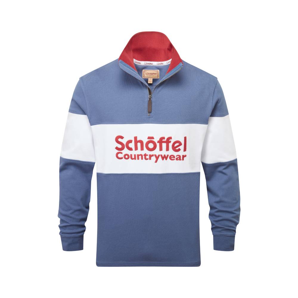 Stone Blue Unisex Rugby Shirt with 1/4 Zip
