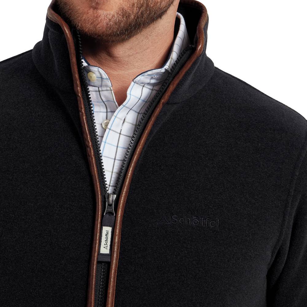 Men's Fleece with Faux Leather Trim