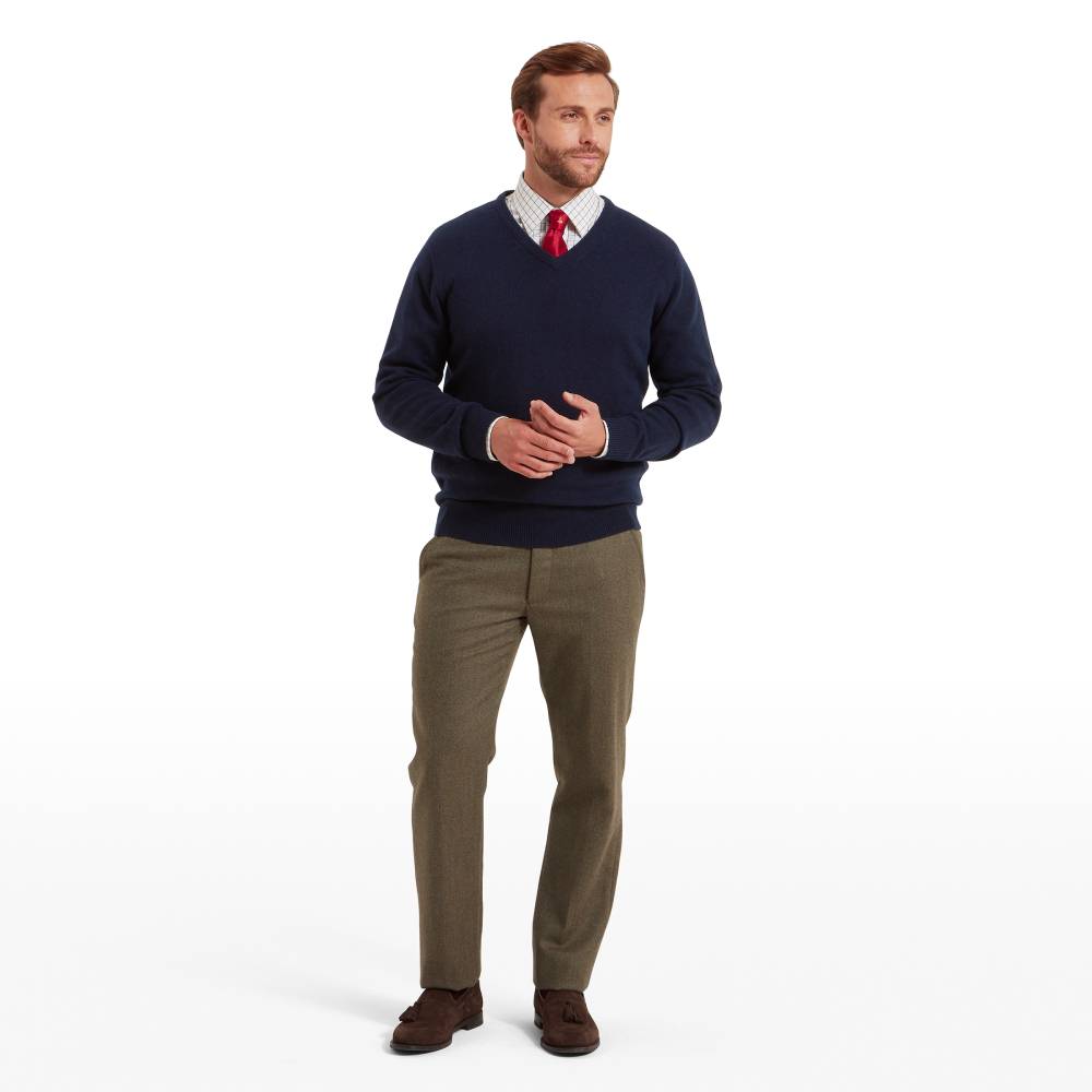 Men's Knitted Jumper with V Neck
