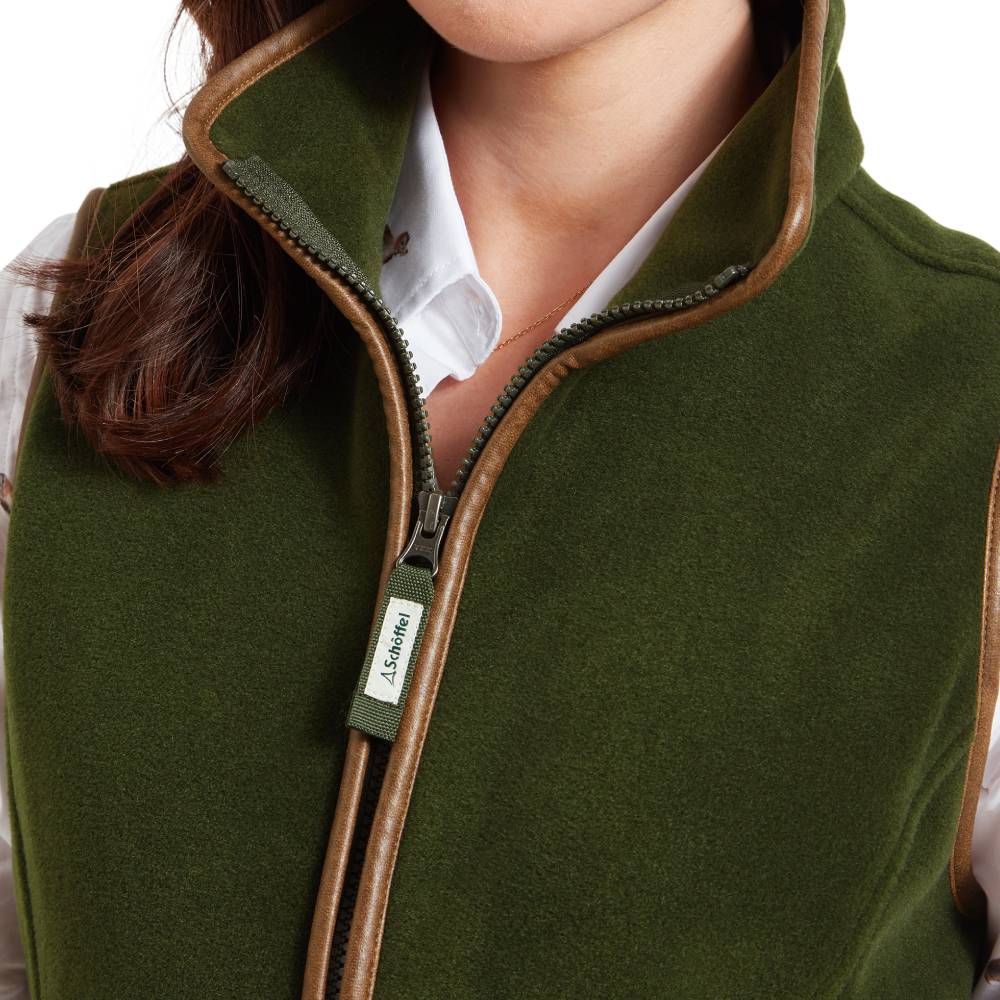Ladies Fleece Gilet in Forest Green