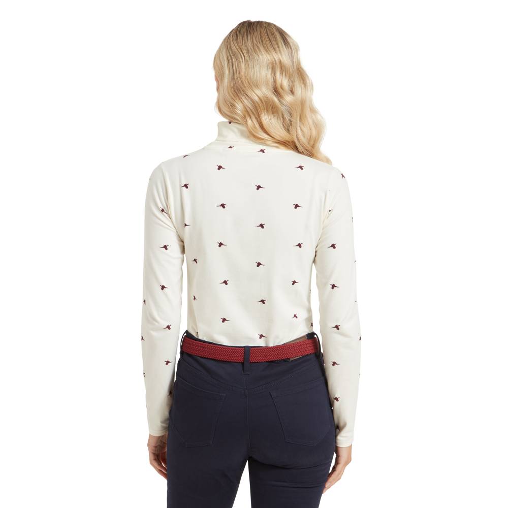 Cotton Jersey Ladies Top in Wine Pheasant