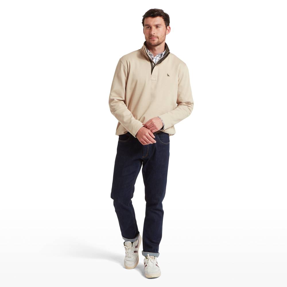 Cotton Sweatshirt with Ptarmigan Embroidery