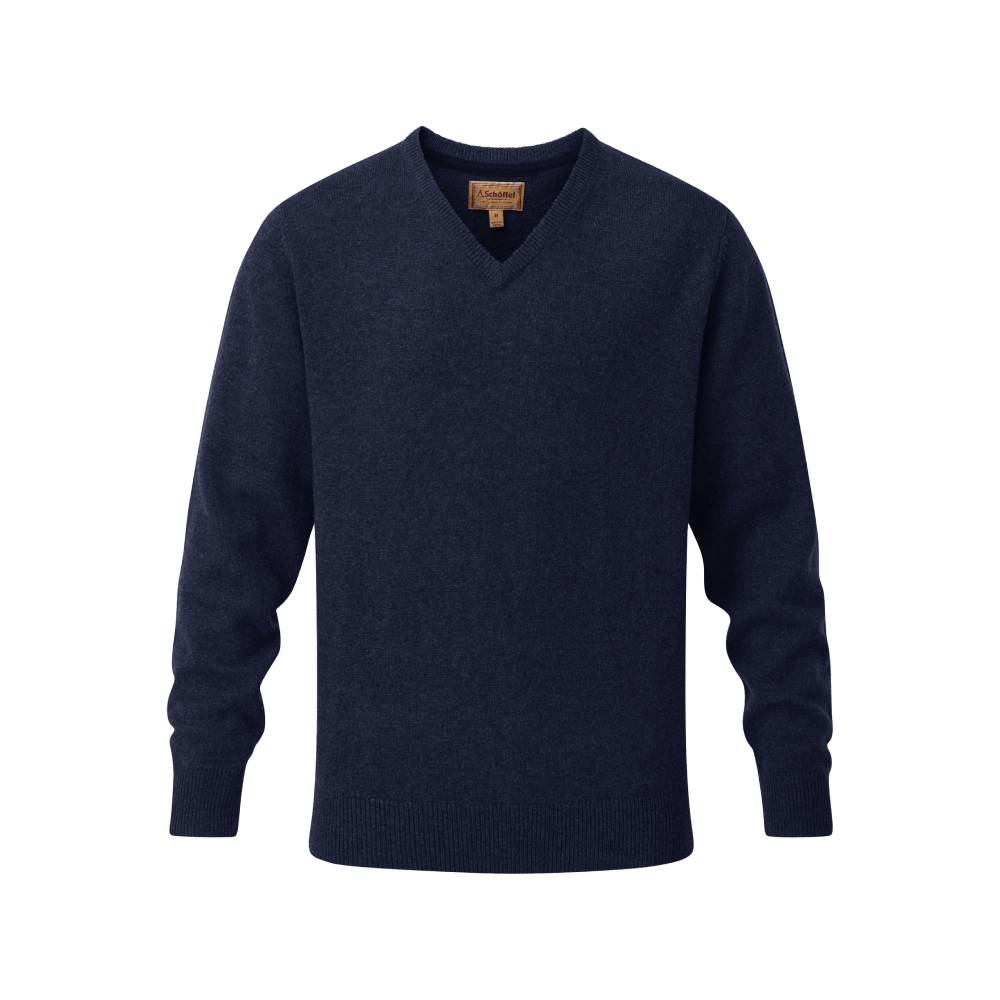 Schoffel Lambswool V Neck Jumper (Navy)