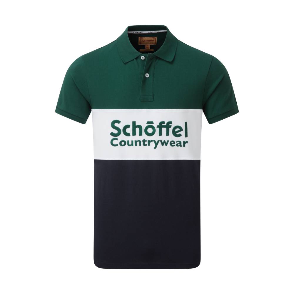 Men's Polo Shirt in Navy Green and White