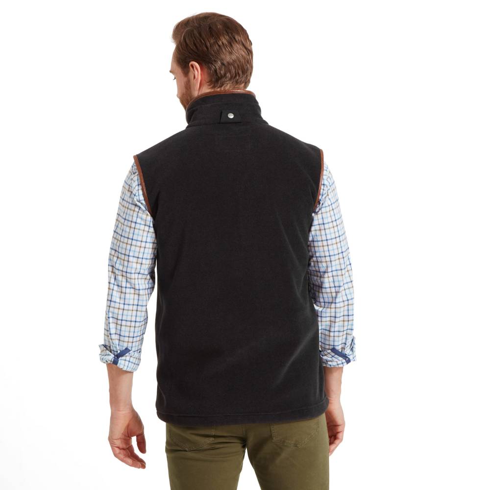 Mens Body Warmer with Faux Leather Trim