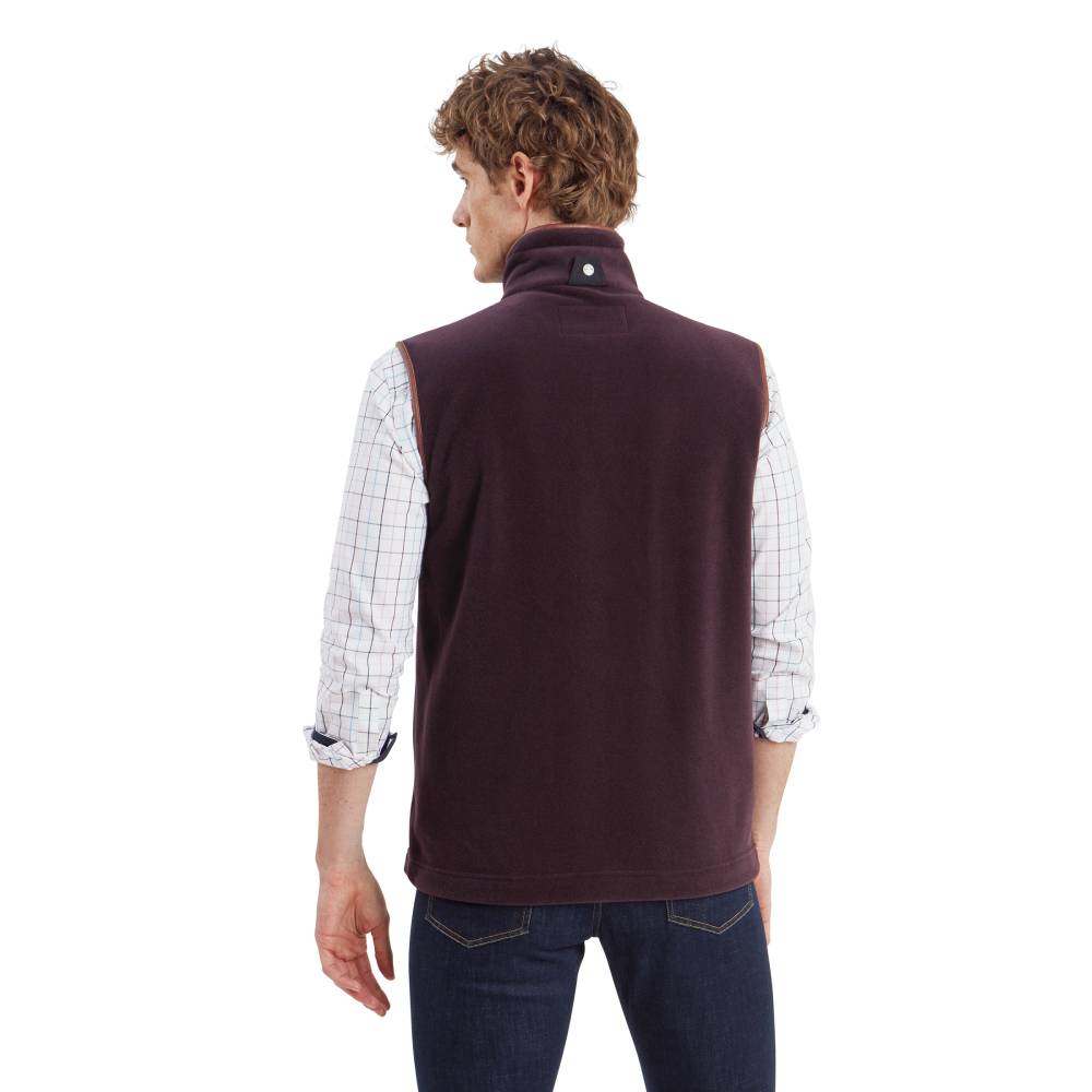 Mens Body Warmer with Brown Trim