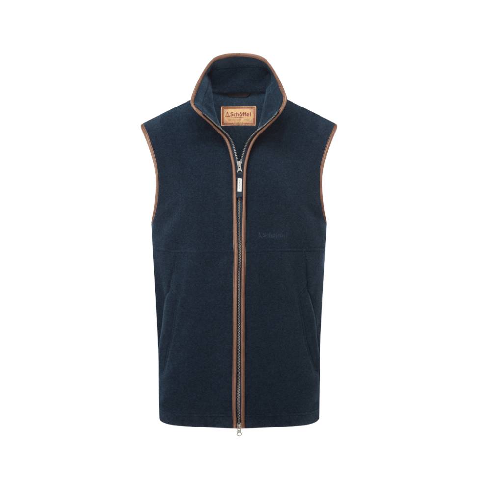 Petrol Blue Schoffel Gilet with Zip Pockets