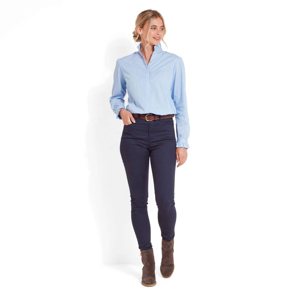 Ladies Stripe Shirt with Frill Cuff and Collar