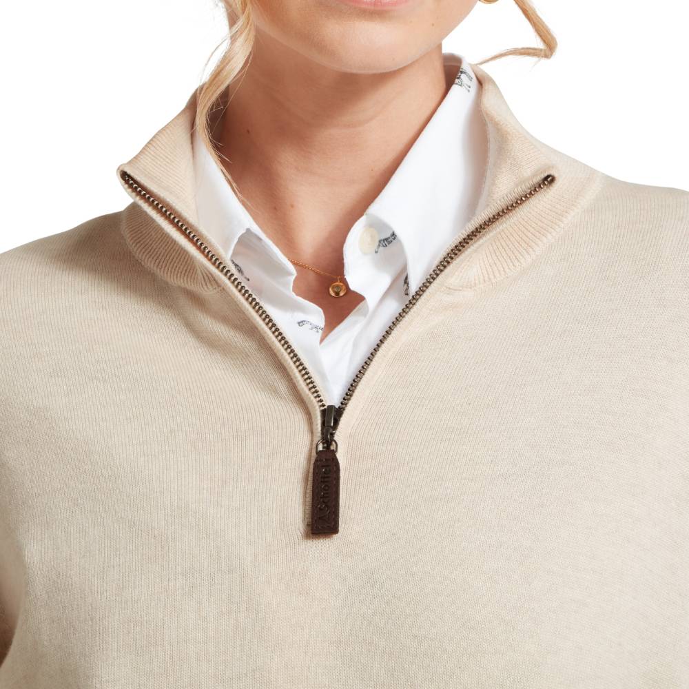 1/ Zip Neckline Detail to Schoffel Jumper