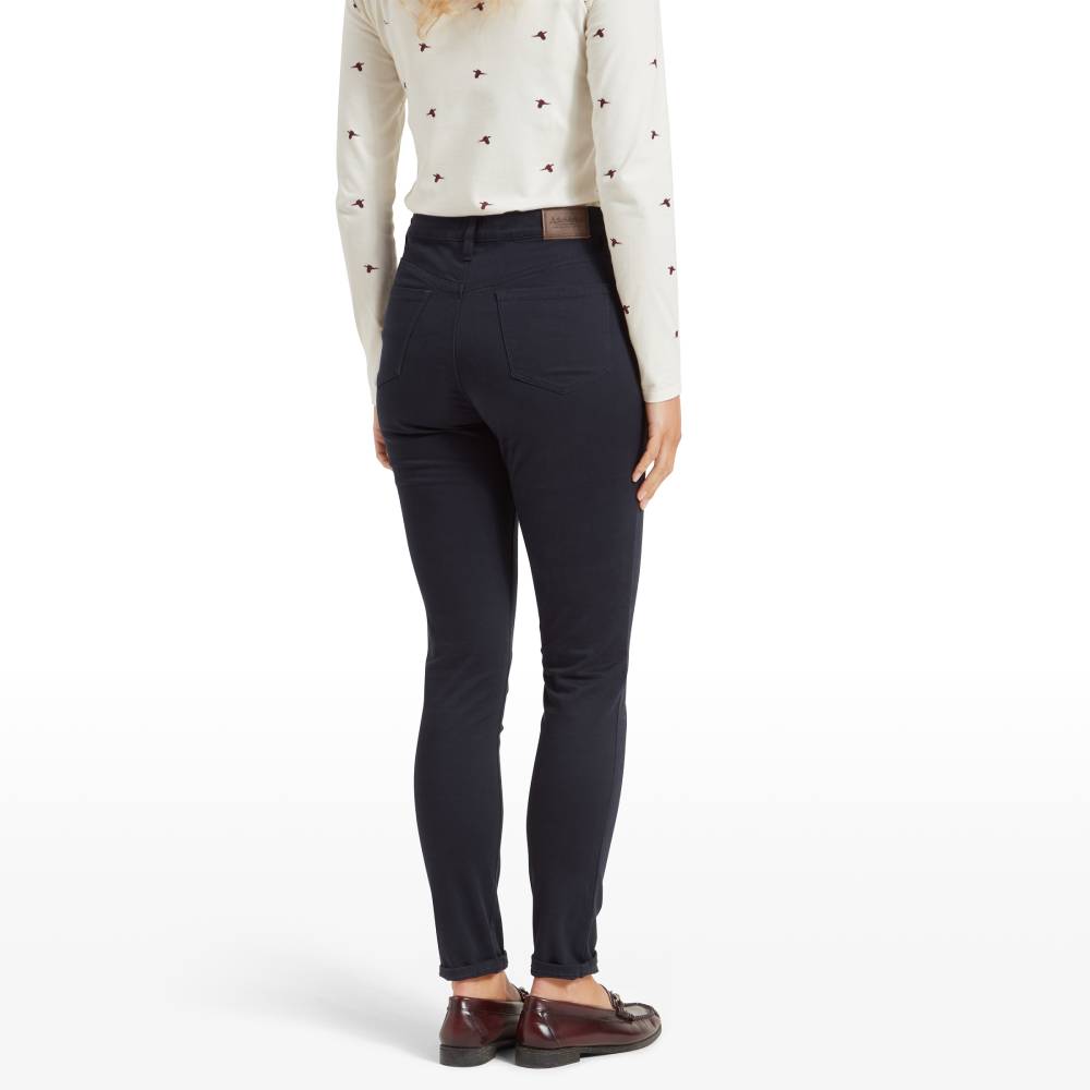 Cotton Blend Navy Jeans for Women