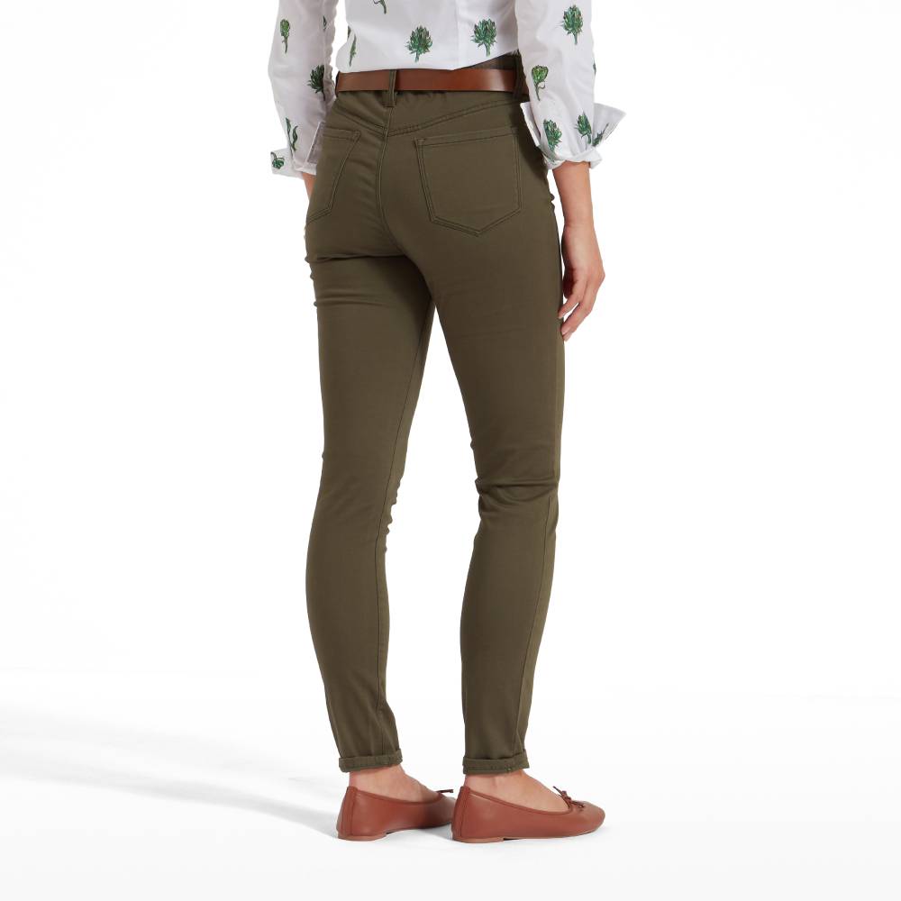 High Waisted Jeans in Loden Green