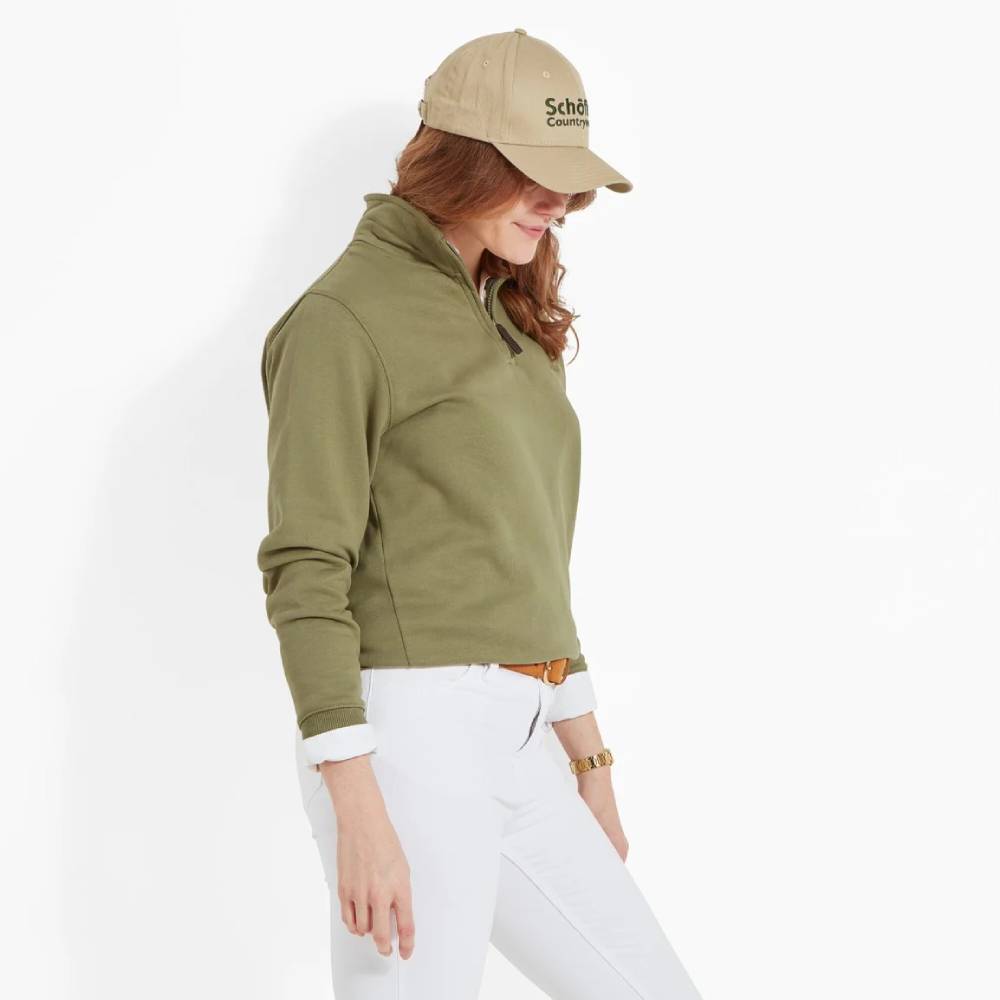 Khaki Green Quarter Zip Sweater