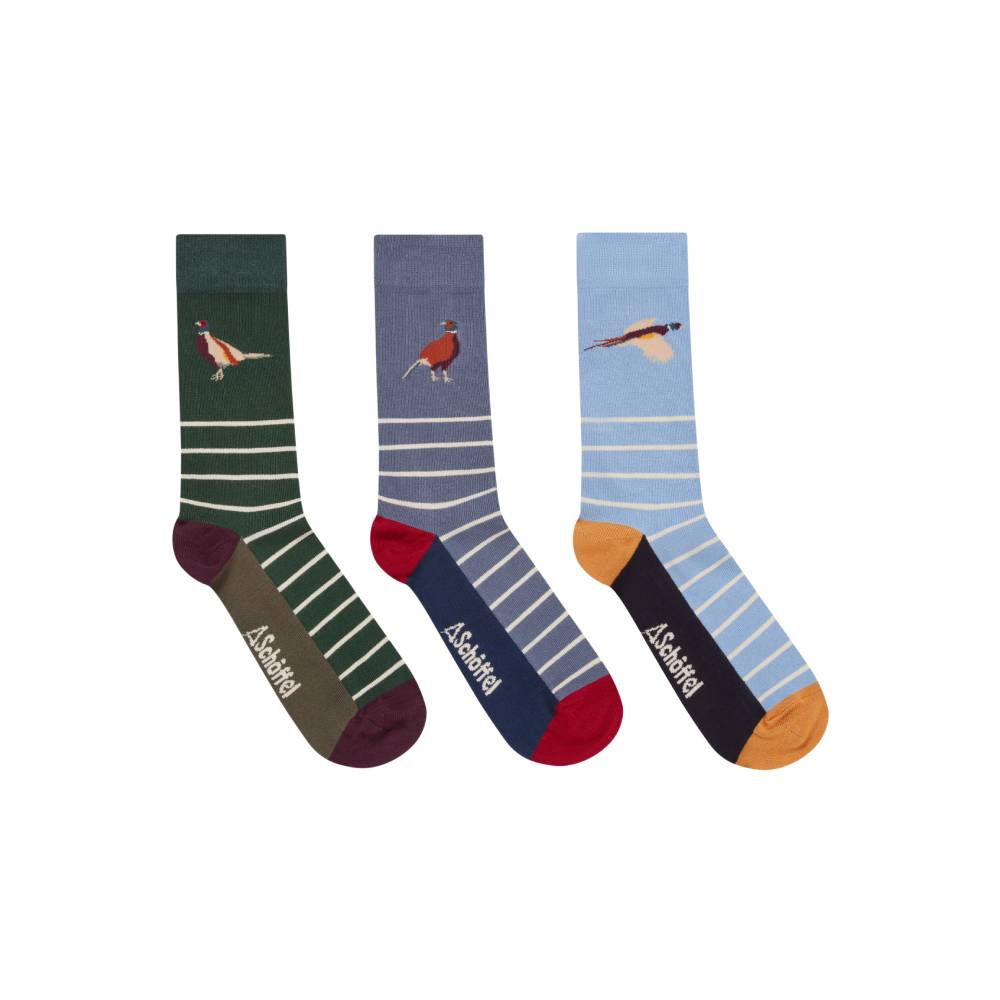 Gift Box of 3 Socks with Pheasant Design