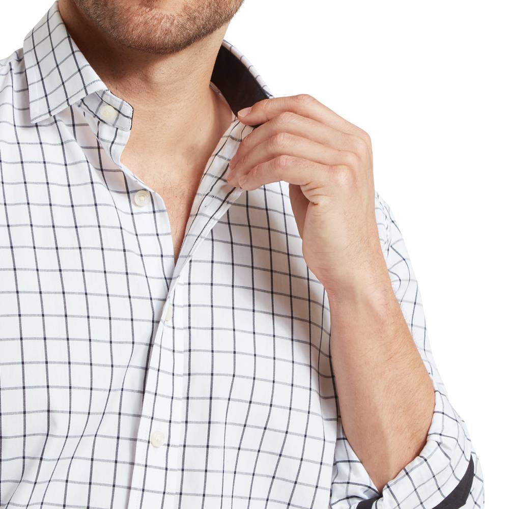 Men's Shirt with Contrast Inside Collar