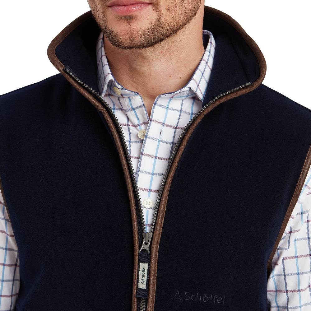 Schoffel Gilet with Faux Leather Trim