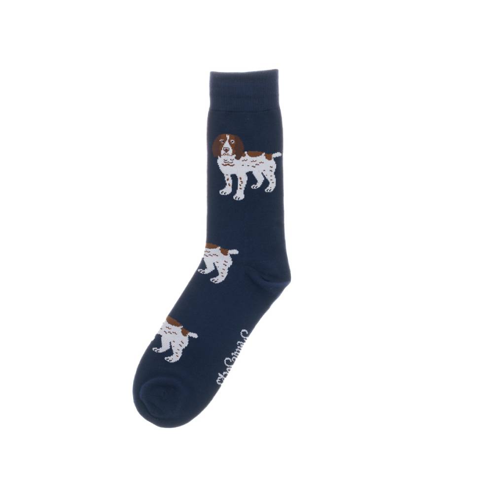 Men's Navy Socks with a Dog Design