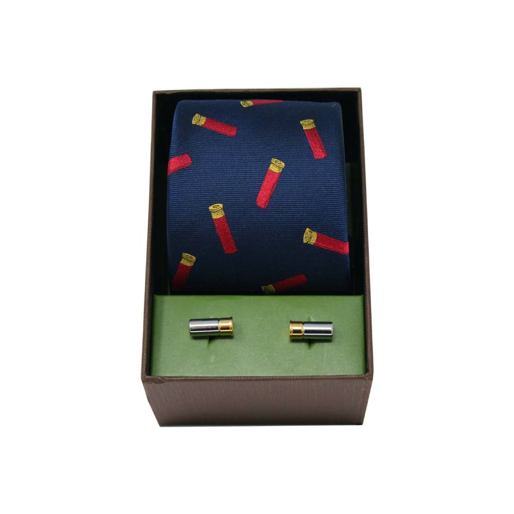 Soprano Cartridges Silk Tie & Cufflink Set (Navy)