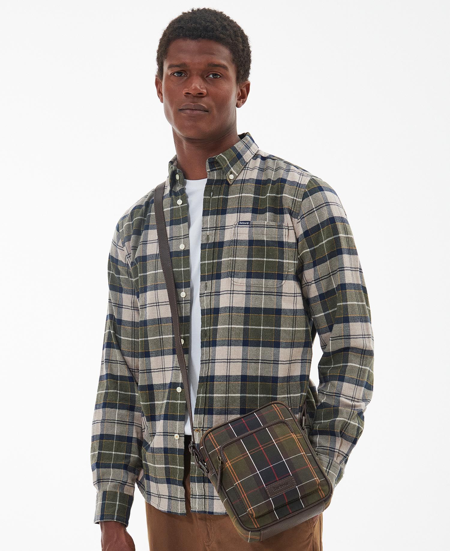 Tartan & Leather Crossbody Bag (Classic Tartan)