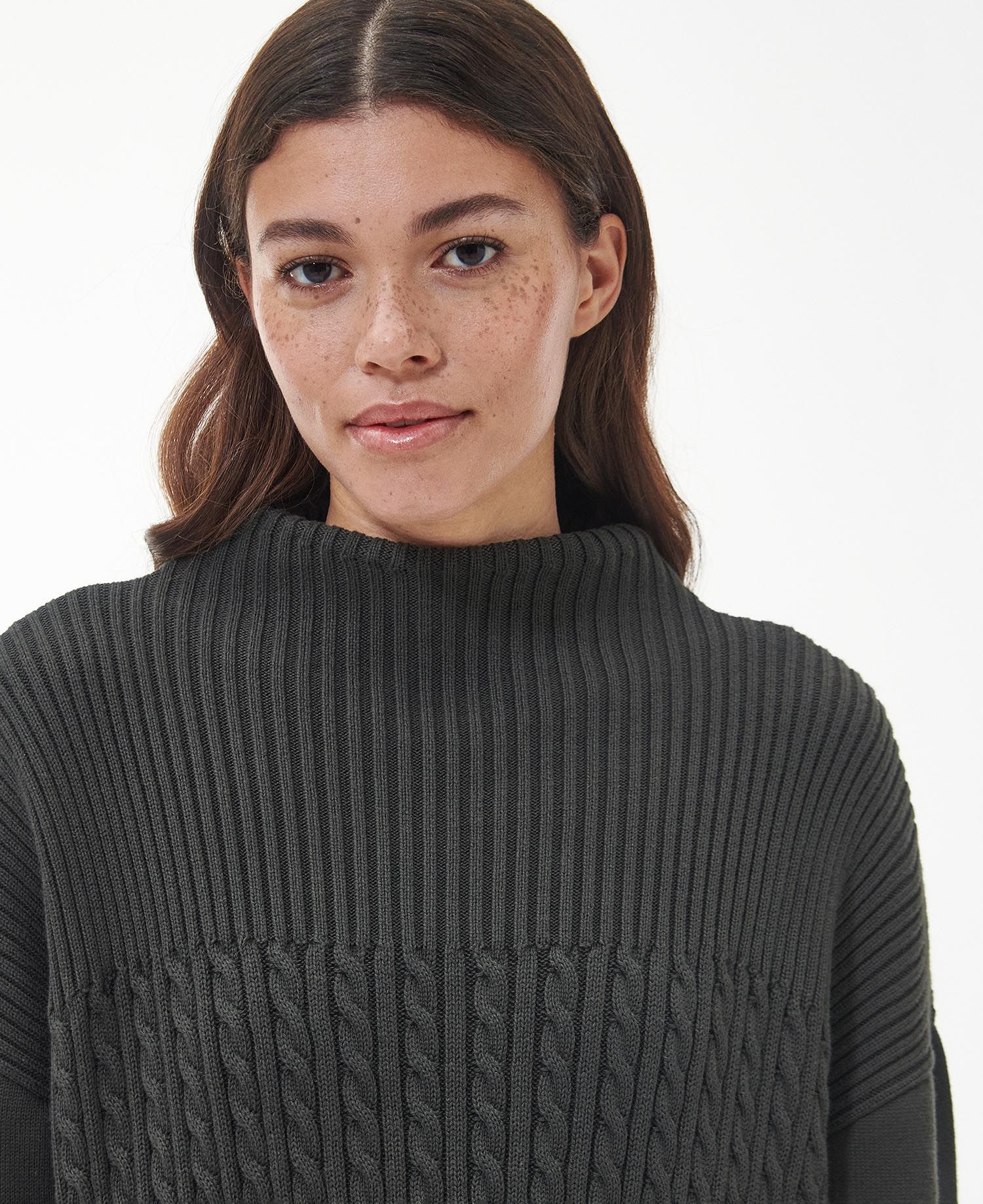 Stitch Guernsey cape (Olive)