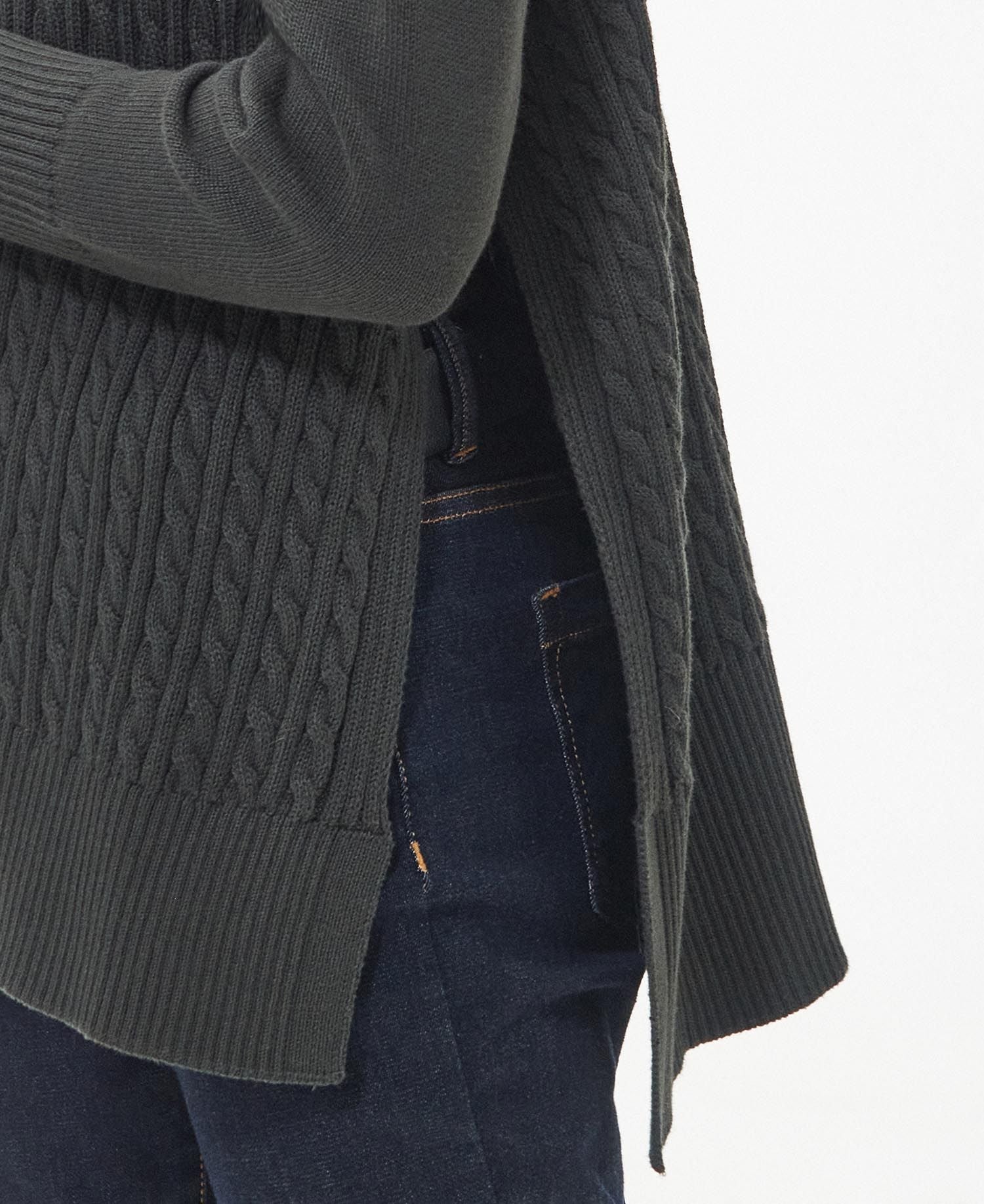 Stitch Guernsey cape (Olive)