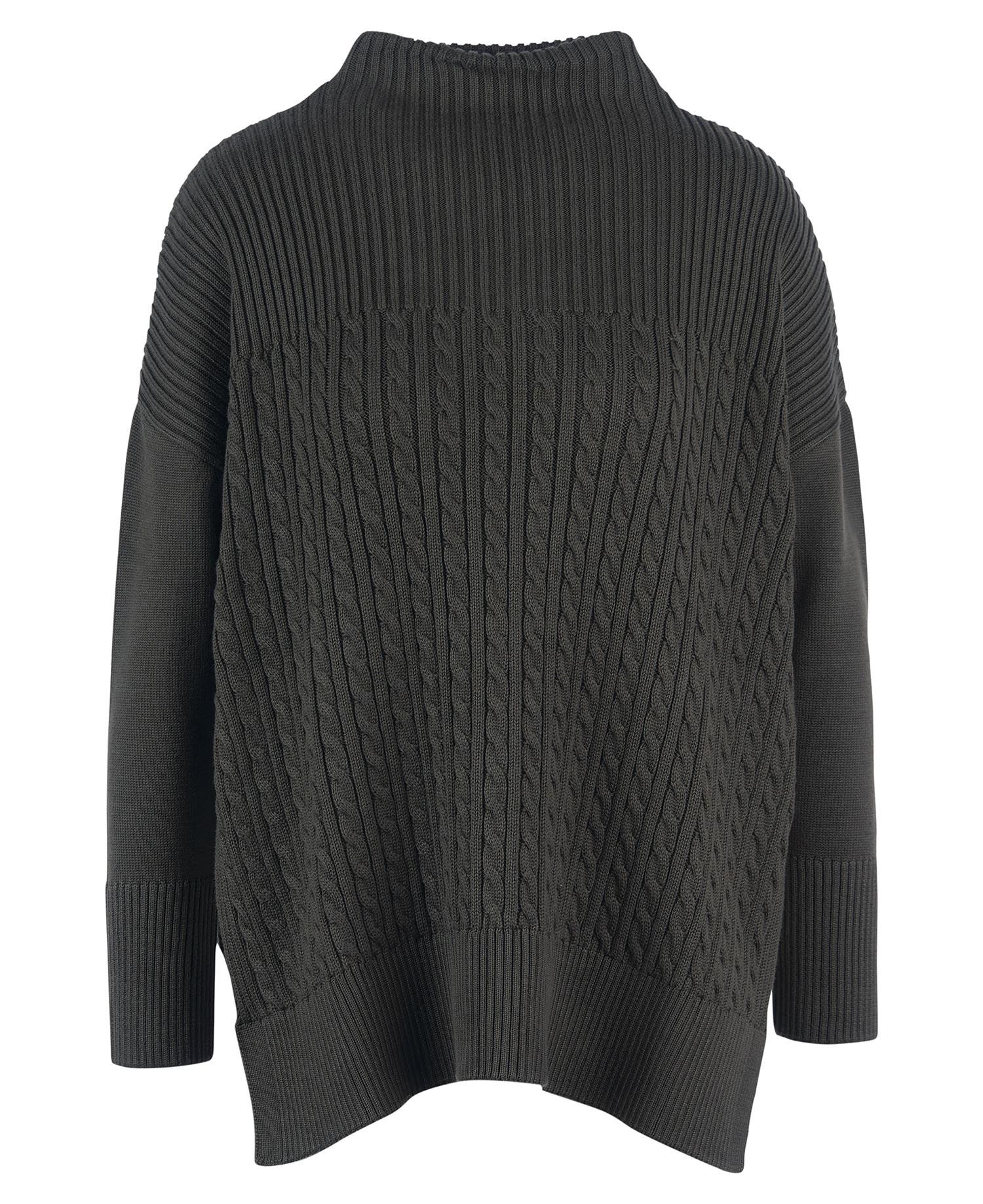 Stitch Guernsey cape (Olive)