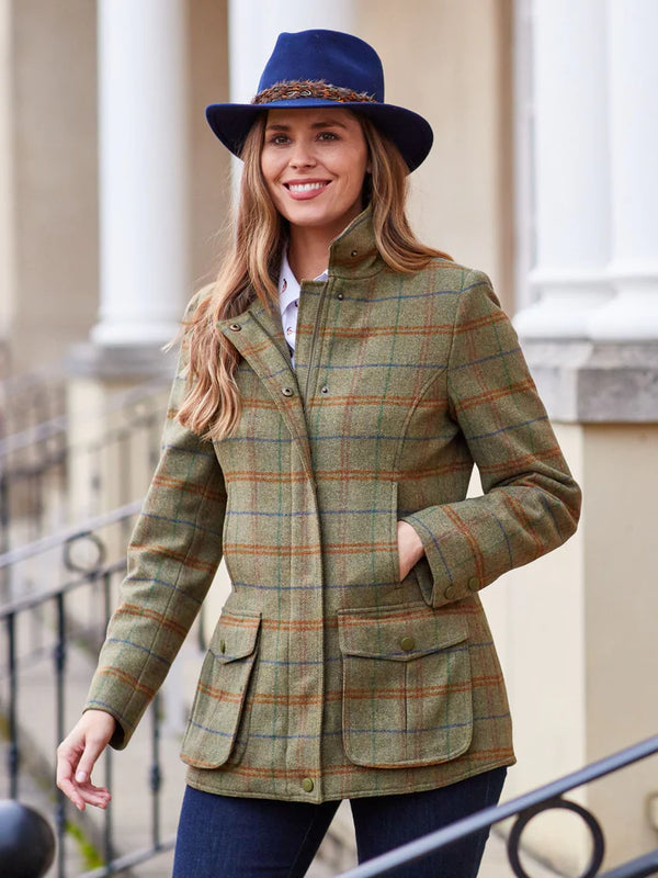 Alan Paine Surrey Ladies Tweed Coat (Clover)