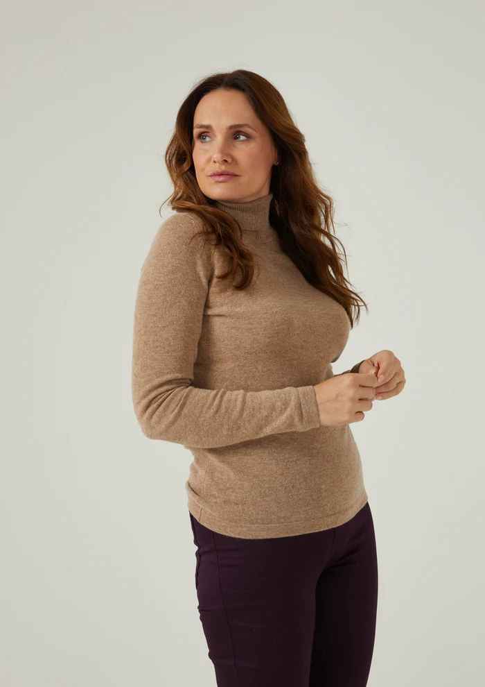 Alan Paine Ladies Inset Sleeve Roll Neck Jumper (Colt)