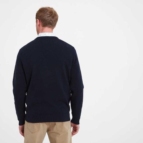 Schoffel Lambswool V Neck Jumper (Navy)