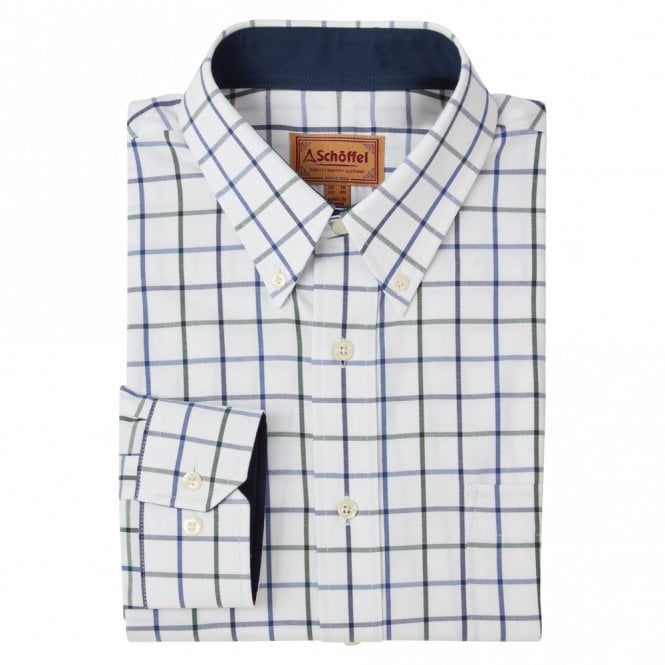 Schoffel Brancaster Classic Shirt (Racing Green/Navy)