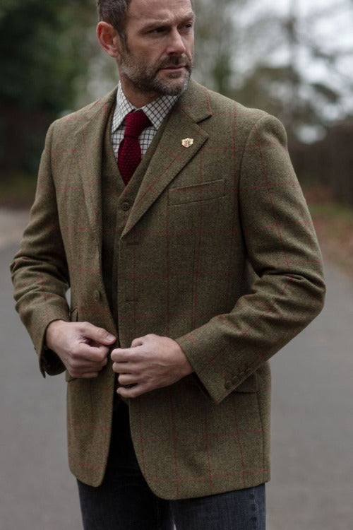 Alan Paine Combrook Tweed Blazer (Sage)