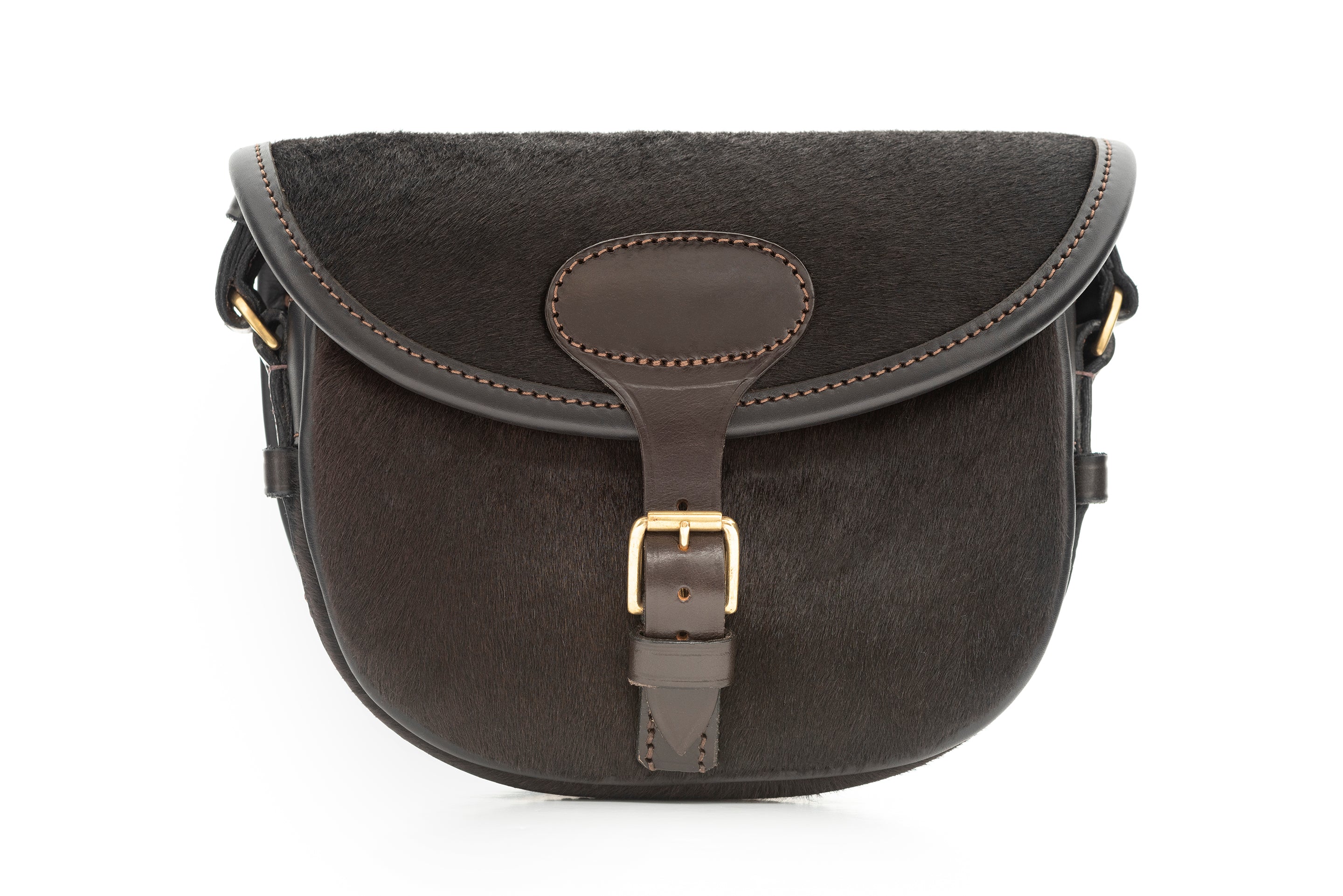 Handmade Cowhide Cartridge Bag (Black)