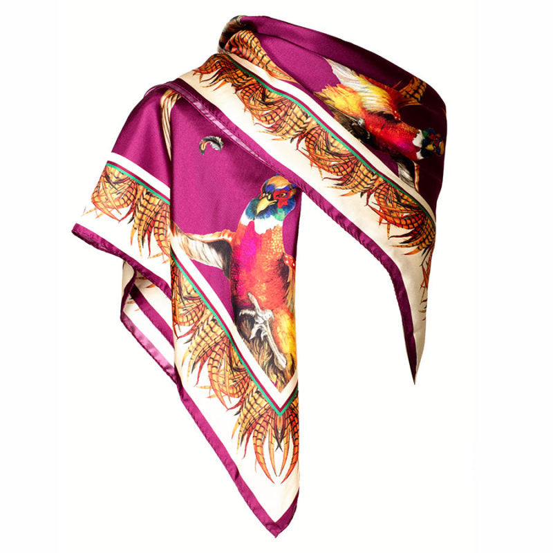 Large Square Silk Scarf 'Turf War' (Mulberry)