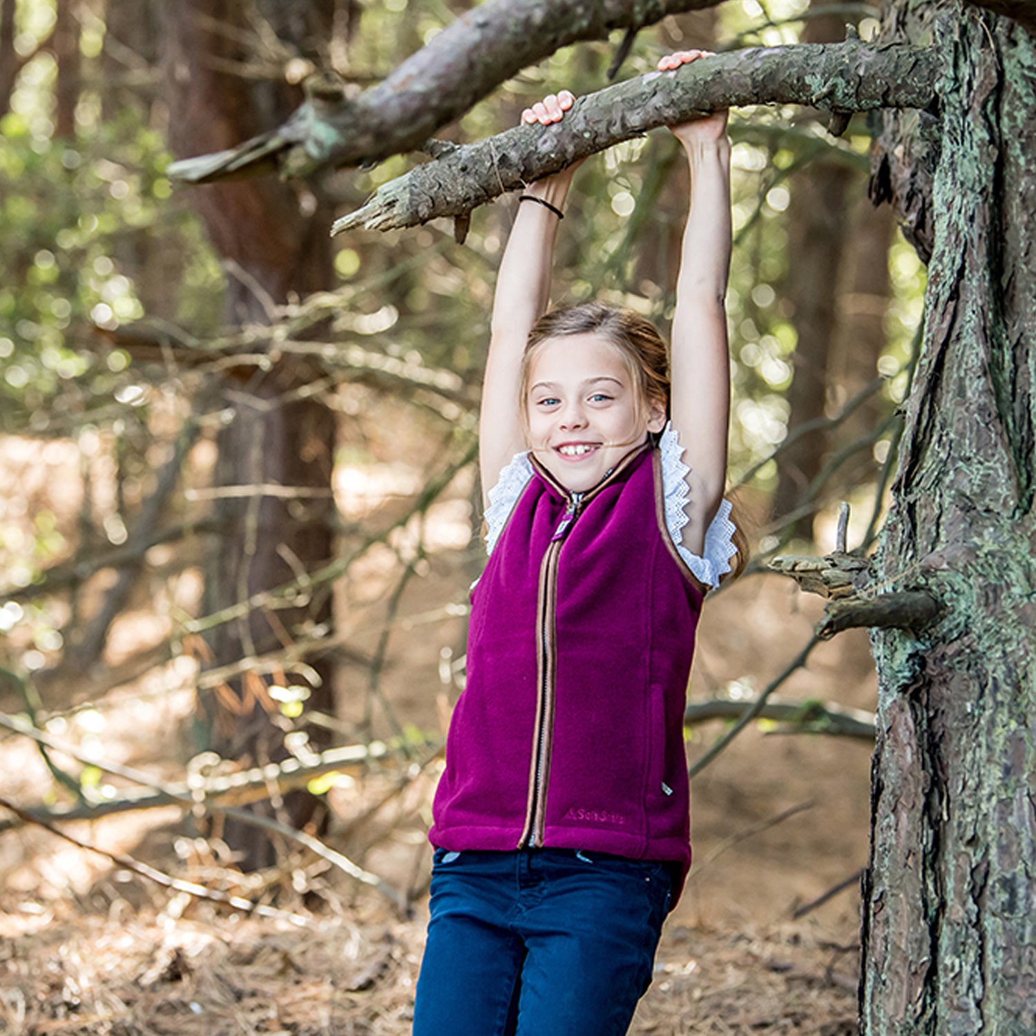 Children's Gilet in Pink Fleece