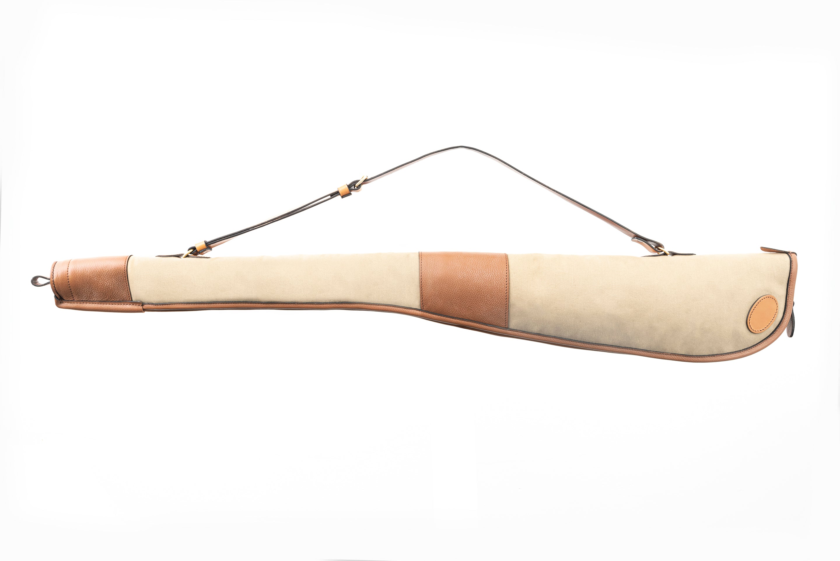 Handmade Canvas and Tan Leather Gun Slip (Light Stone)