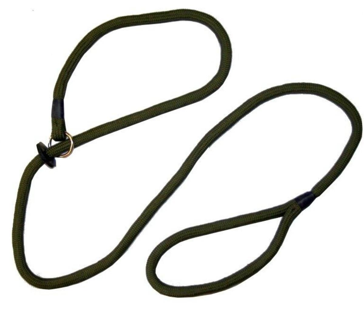 Loose Green Braid Dog Slip Lead
