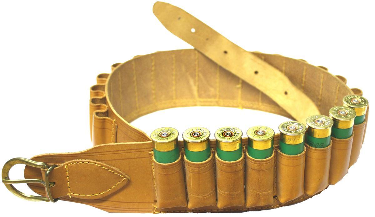 Natural Leather Cartridge Belt (Tan)