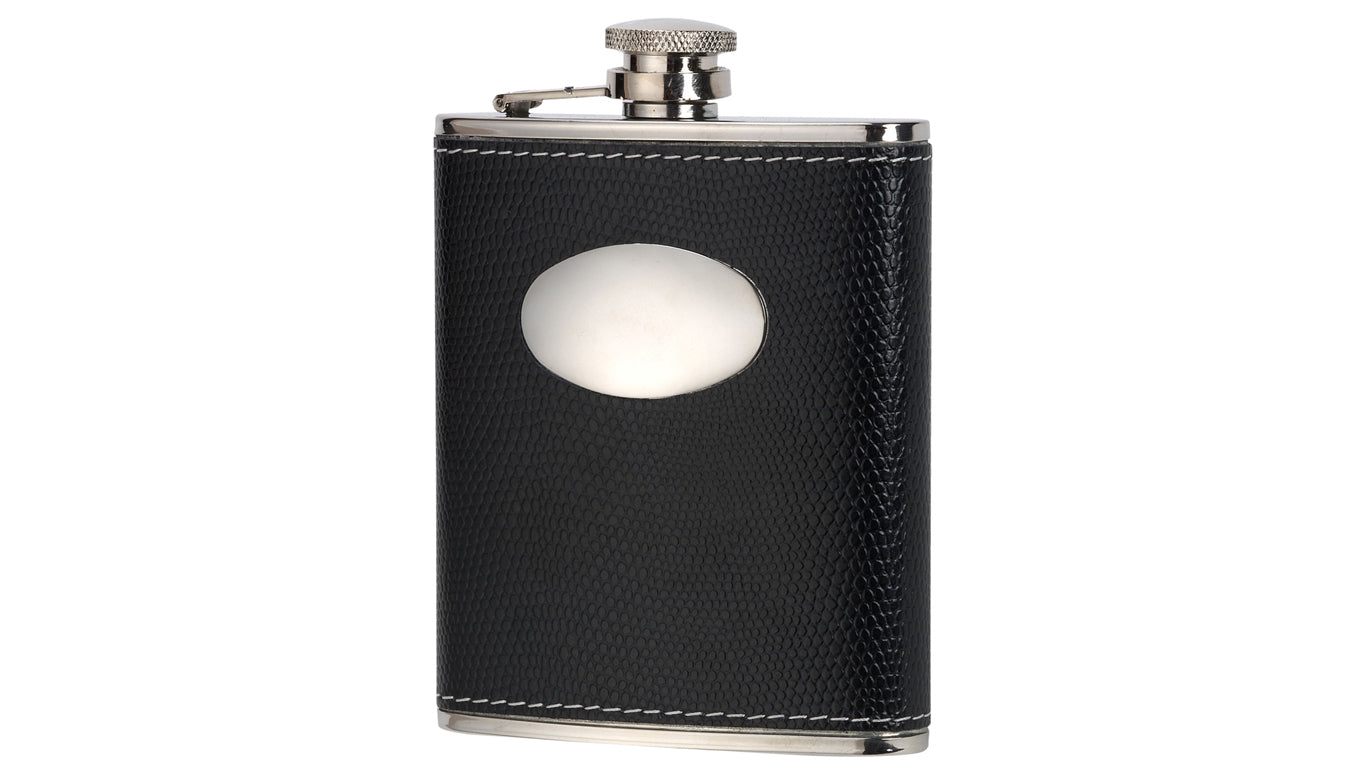 Croc Leather 6oz Hip Flask