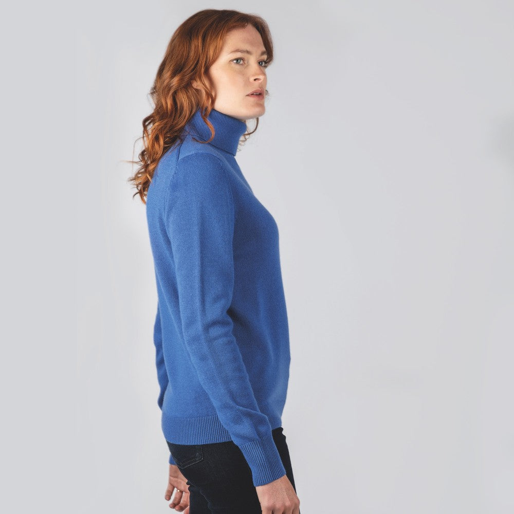 Merino roll neck (Cobalt Blue)