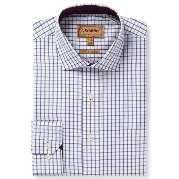 Milton Tailored Shirt (Purple Check)