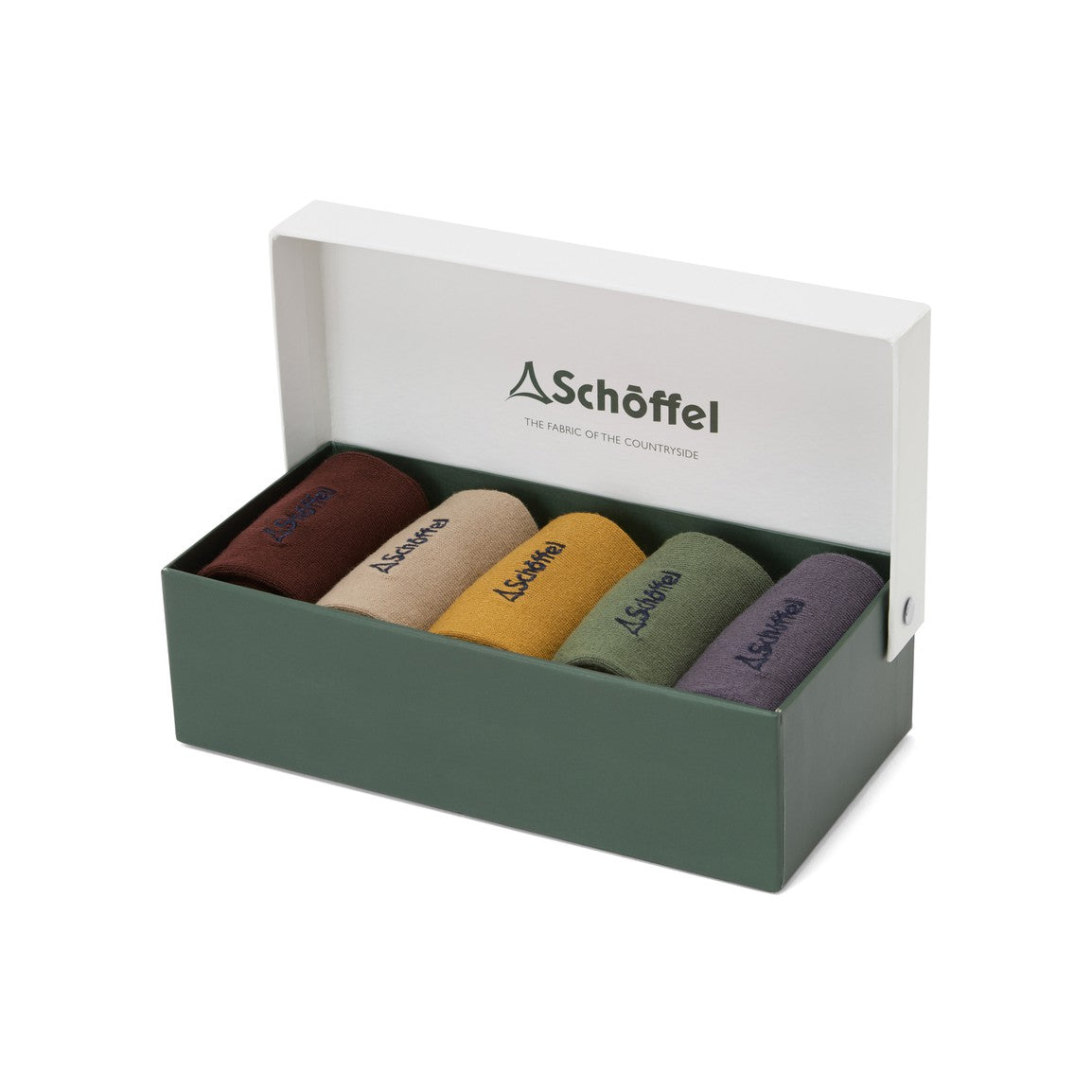 Schoffel Men's Bamboo Sock ( Box of 5 ) Logo Mustard Mix