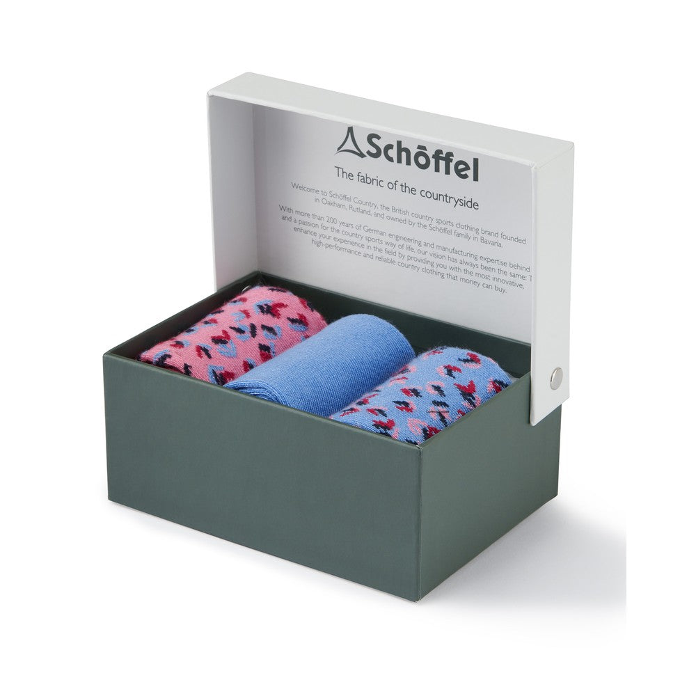 Schoffel Ladies Bamboo Socks (Blue mix) Box of 3