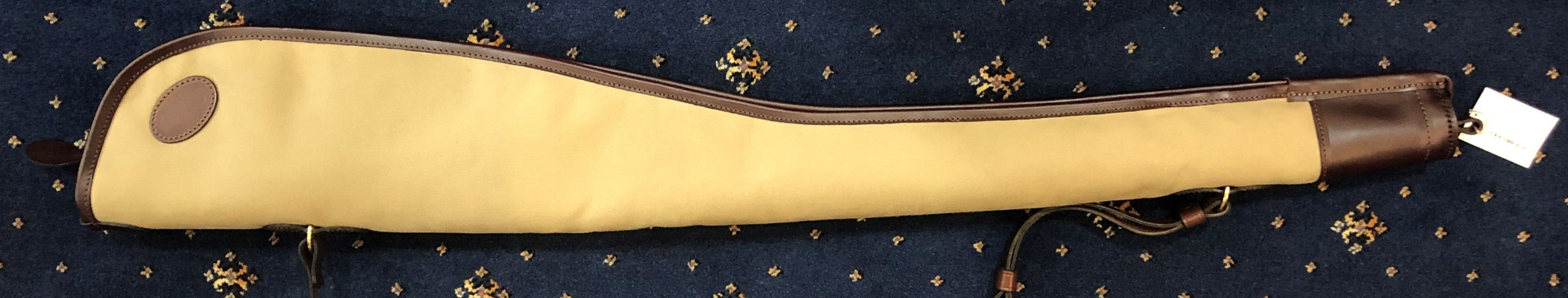Handmade Plain Canvas and Leather Gun Slip (Stone)