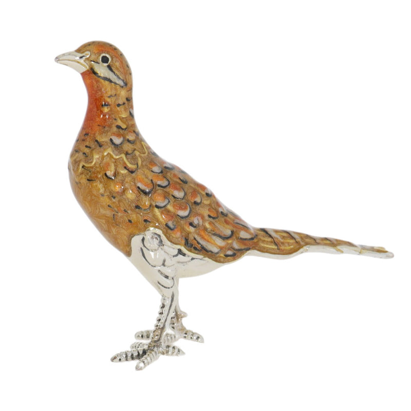 Saturno Silver & Enamel Hen Pheasant