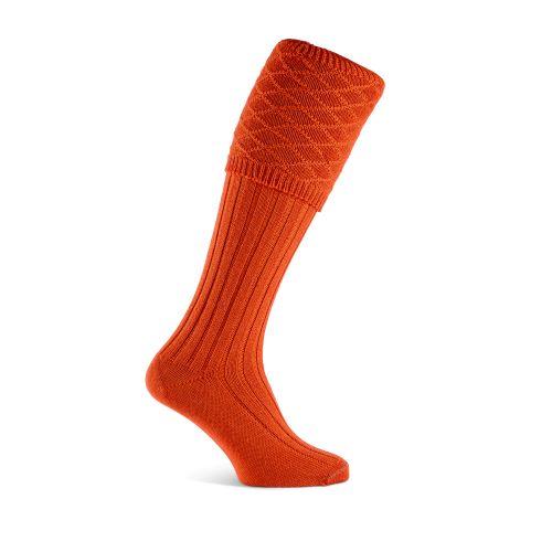 Savile Merino Shooting Sock (Orange)