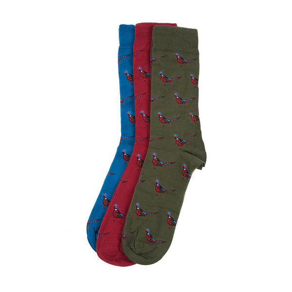 Barbour Pheasant Sock (Olive/Blue/Red)