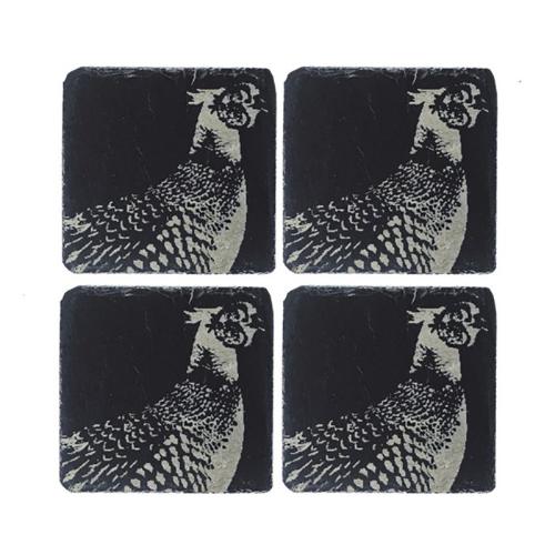 Pheasant Slate Coasters (Set of 4)