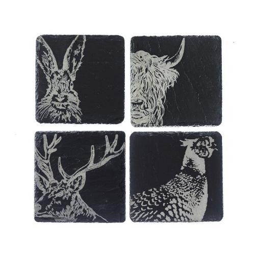 Country Animal Coasters (Set Of 4)