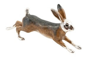 Saturno Silver & Enamel Running Hare